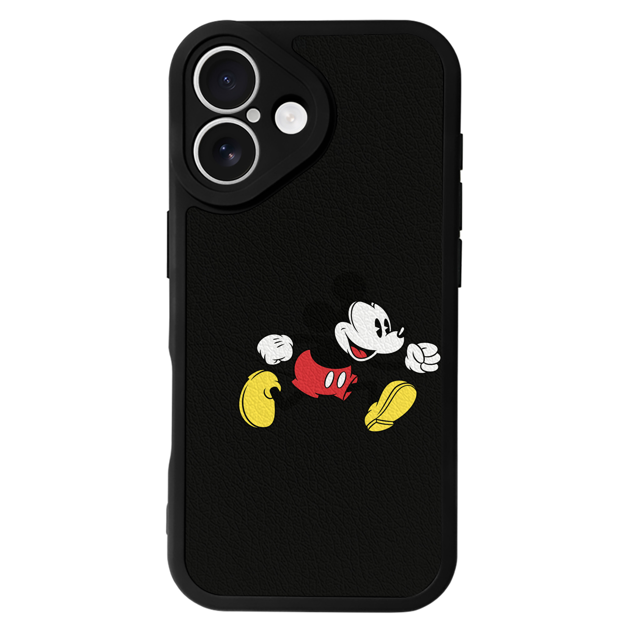 （画像用） ミッキーマウス Mickey Mouse 【iPhone 16シリーズ対応】シリコンスマホケース（レザー調） 材質：シリコン
